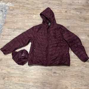Outdoor Ventures Purple Quilted Hooded Packable Jacket XXL